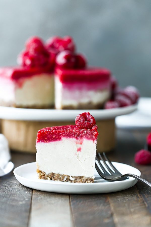 Best No Bake Easy Vegan Paleo Raspberry Cheesecake