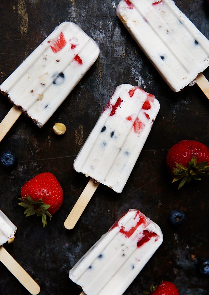 Dairy-Free and Vegan Mixed Berry Hazelnut Crunch Cream Pops